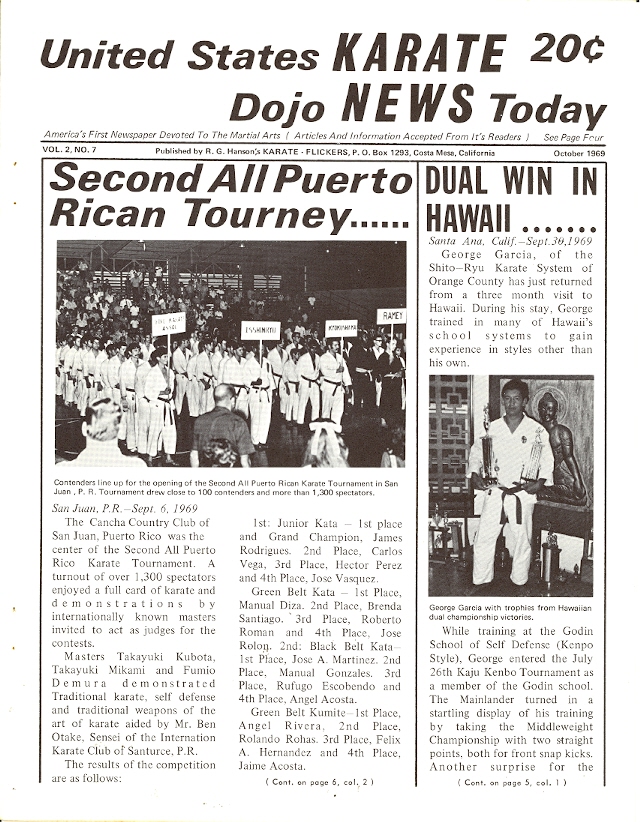 10/69 United States Karate Dojo News Today Newspaper